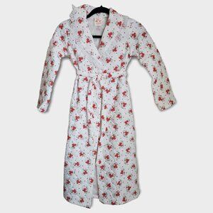 Vintage Edie Bee Girls Kids Red Bear‎ Heart ROBE Sz 8 Lace